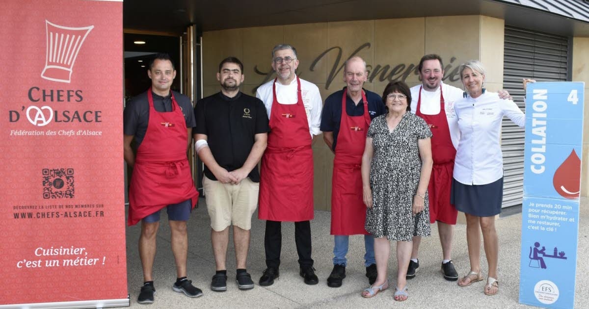 Doação de sangue. Coleta gourmet em Wettolsheim