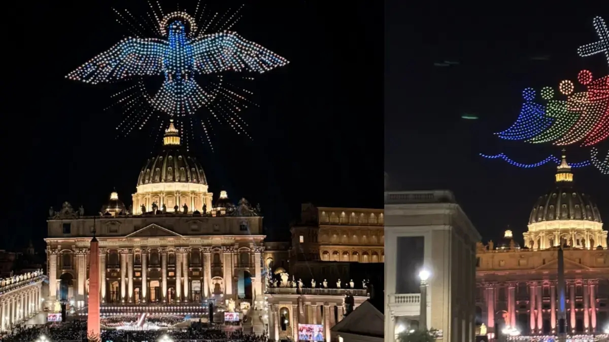 Der Vatikan erstrahlte beim „Grace for the World“-Konzert mit einer Drohnenshow: die Überraschungen der Nacht