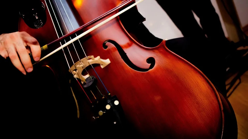 Ophélie Gaillard entre participantes de festival de violoncelo em Coimbra