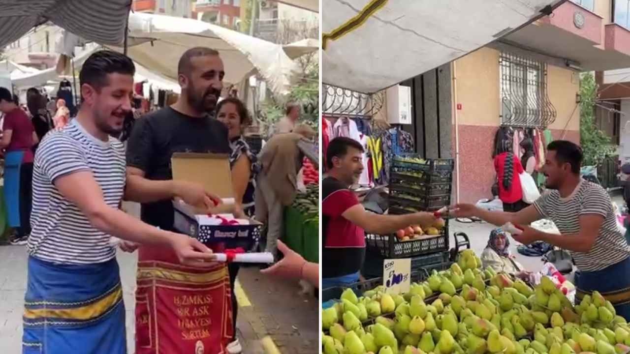 Sprzedawcy na targu rozdawali dyplomy