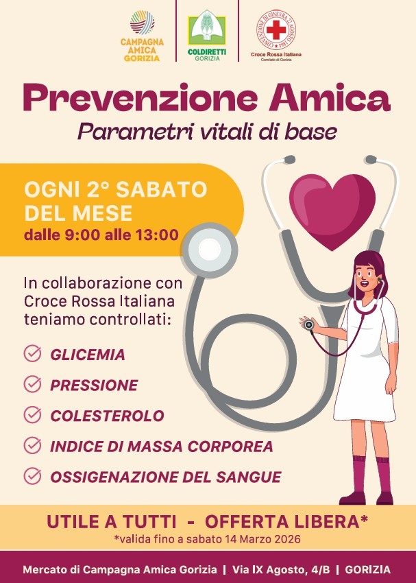 Prevención amigable en el mercado rural Coldiretti's en Gorizia
